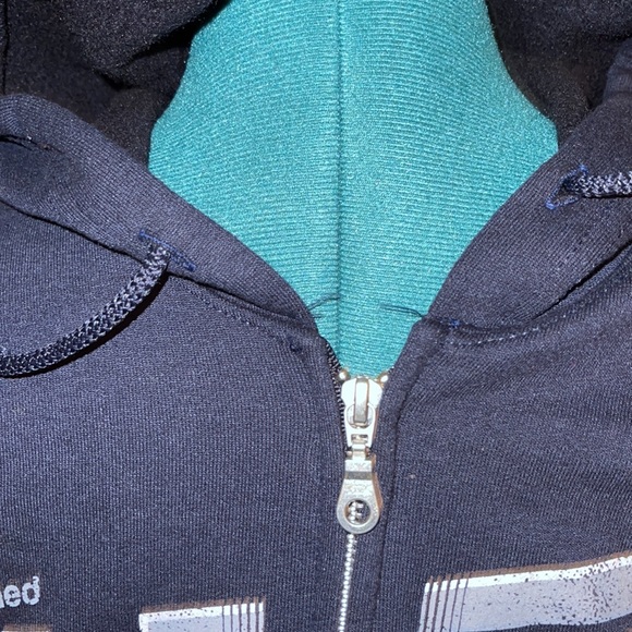 Gildan | Boys Dark Blue Long Sleeve Graphic Print Hoodie - Picture 4 of 8